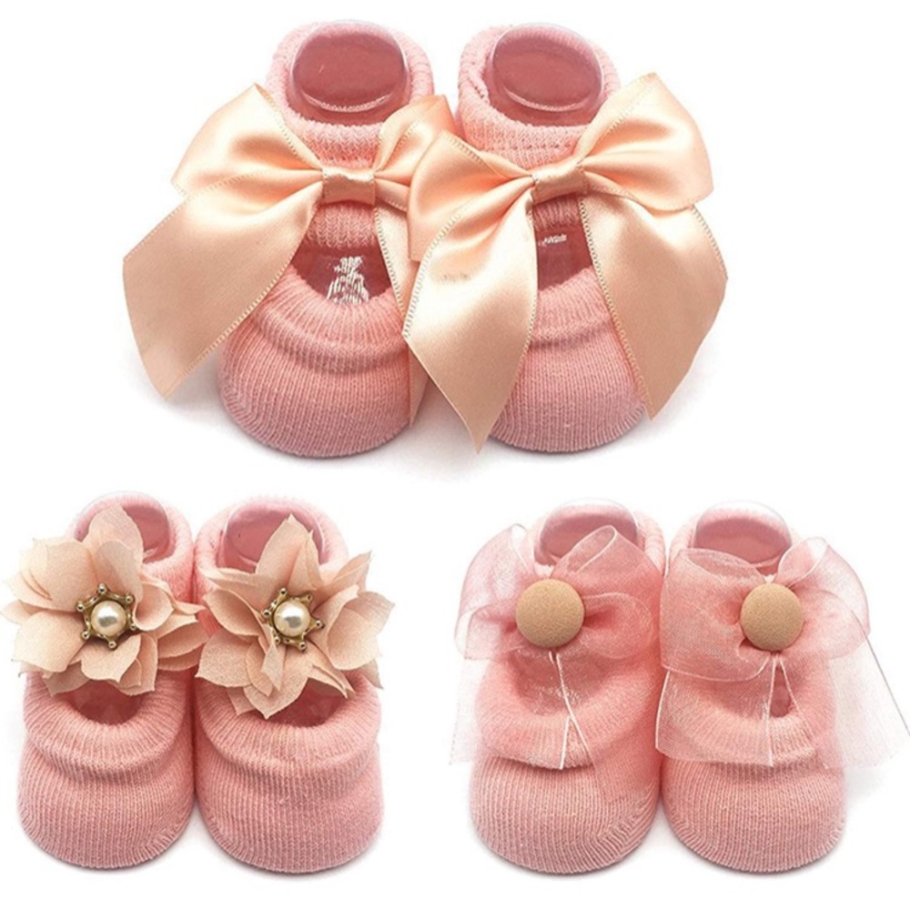 Pink Baby girl socks set of 3